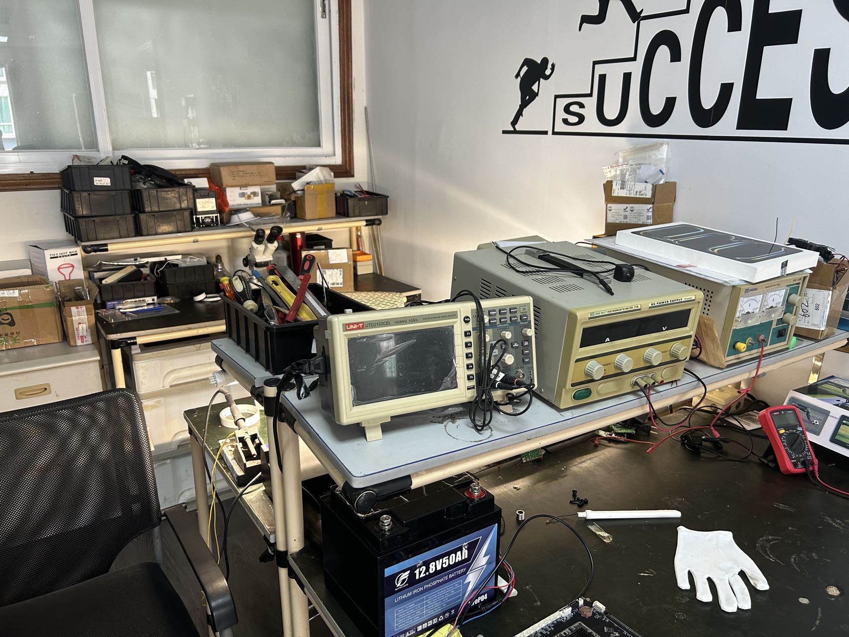Electronics testing equipment on the CNBS workbench