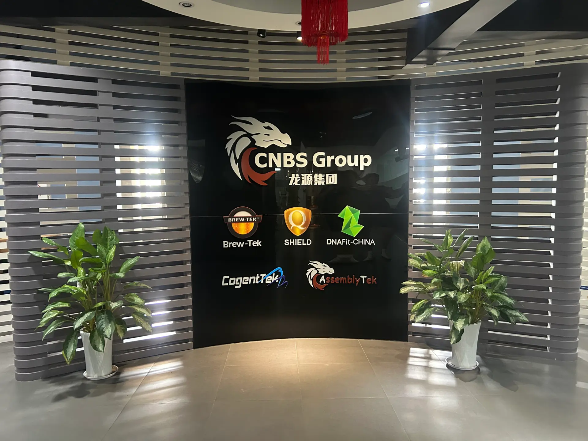 CNBS Group reception and brand wall