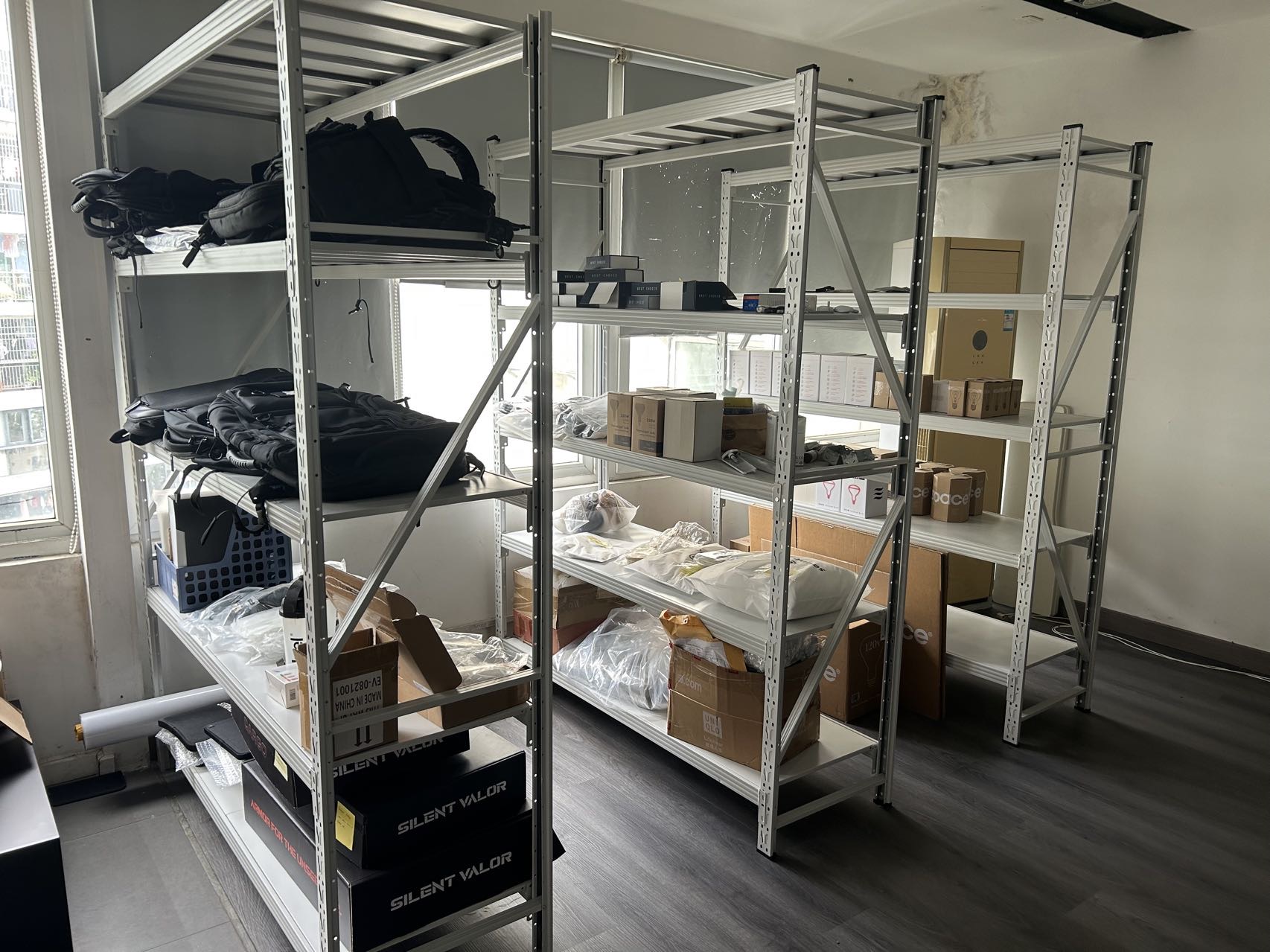 Dedicated customer sample shelves in the CNBS office